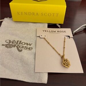 Kendra Scott Gold Yellow Rose Pendant Necklace